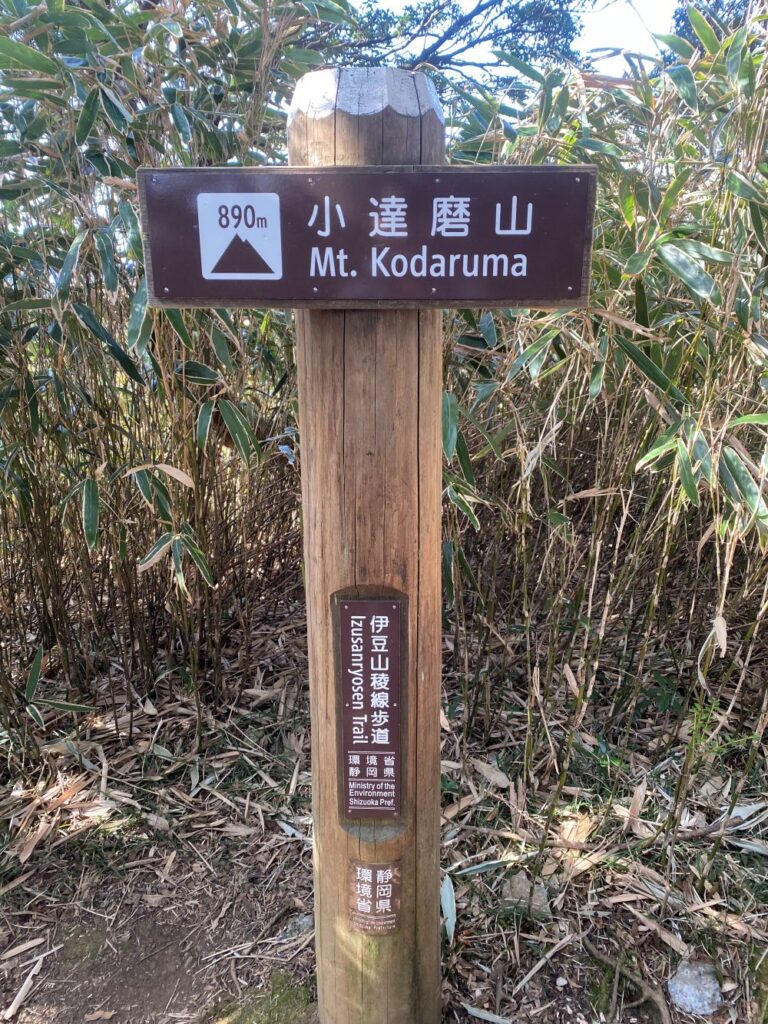 890m小達磨山の山頂標識