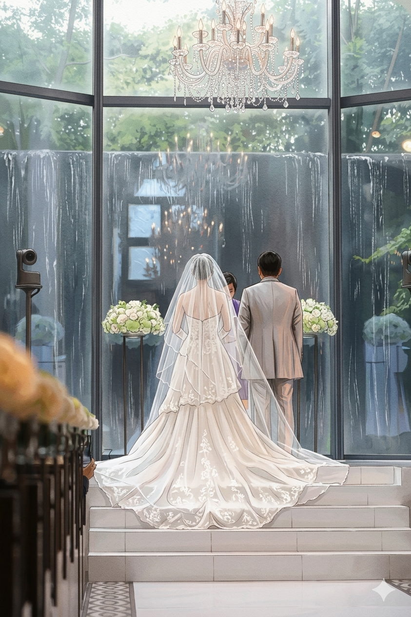 晩婚夫婦の結婚式の様子