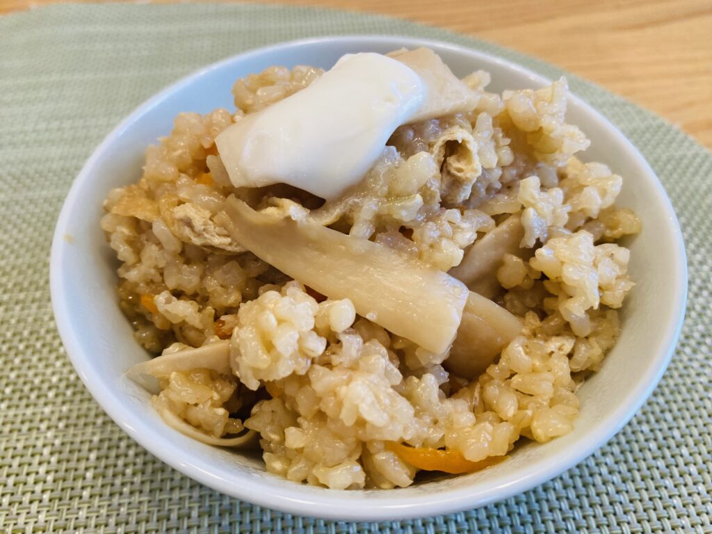 千本松の発酵バターを使用したエリンギの炊き込みご飯