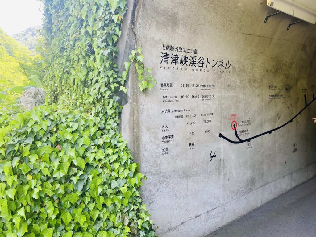 清津峡渓谷トンネル入り口