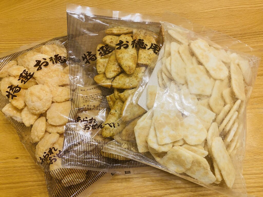 ながおかショップで購入したB級品のお煎餅