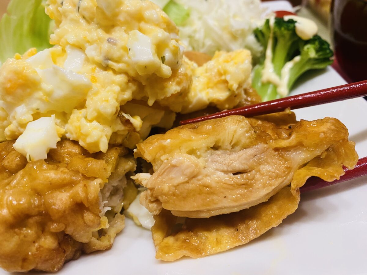 志麻さんレシピ、「チキン南蛮レモンタルタル」を実際に作って切った断面